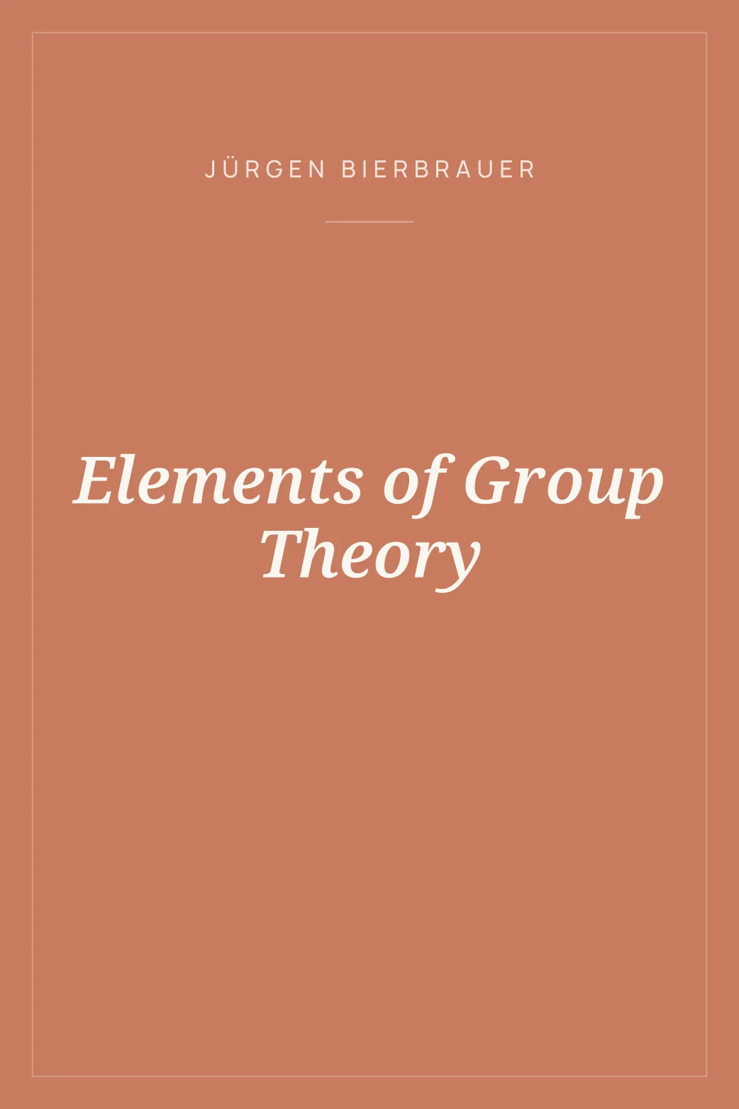 Portada de Elements of Group Theory