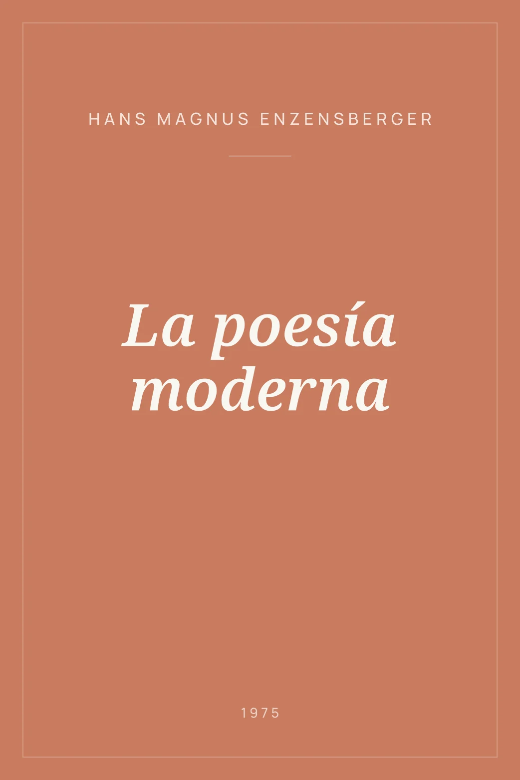 Portada de La poesía moderna