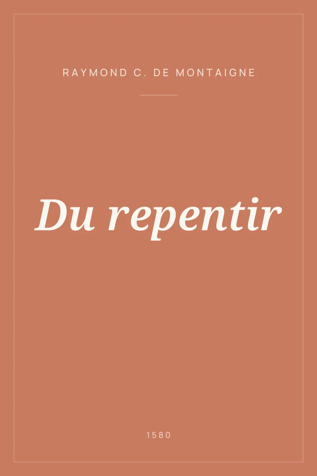 Portada de Du repentir
