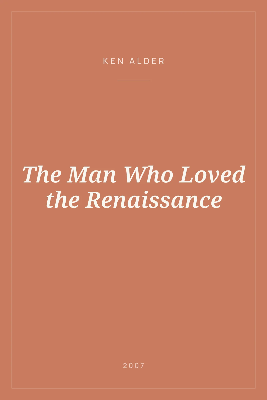 Portada de The Man Who Loved the Renaissance