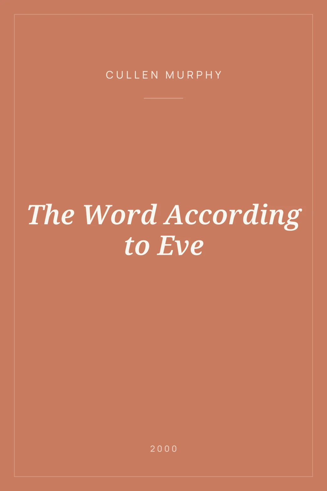 Portada de The Word According to Eve