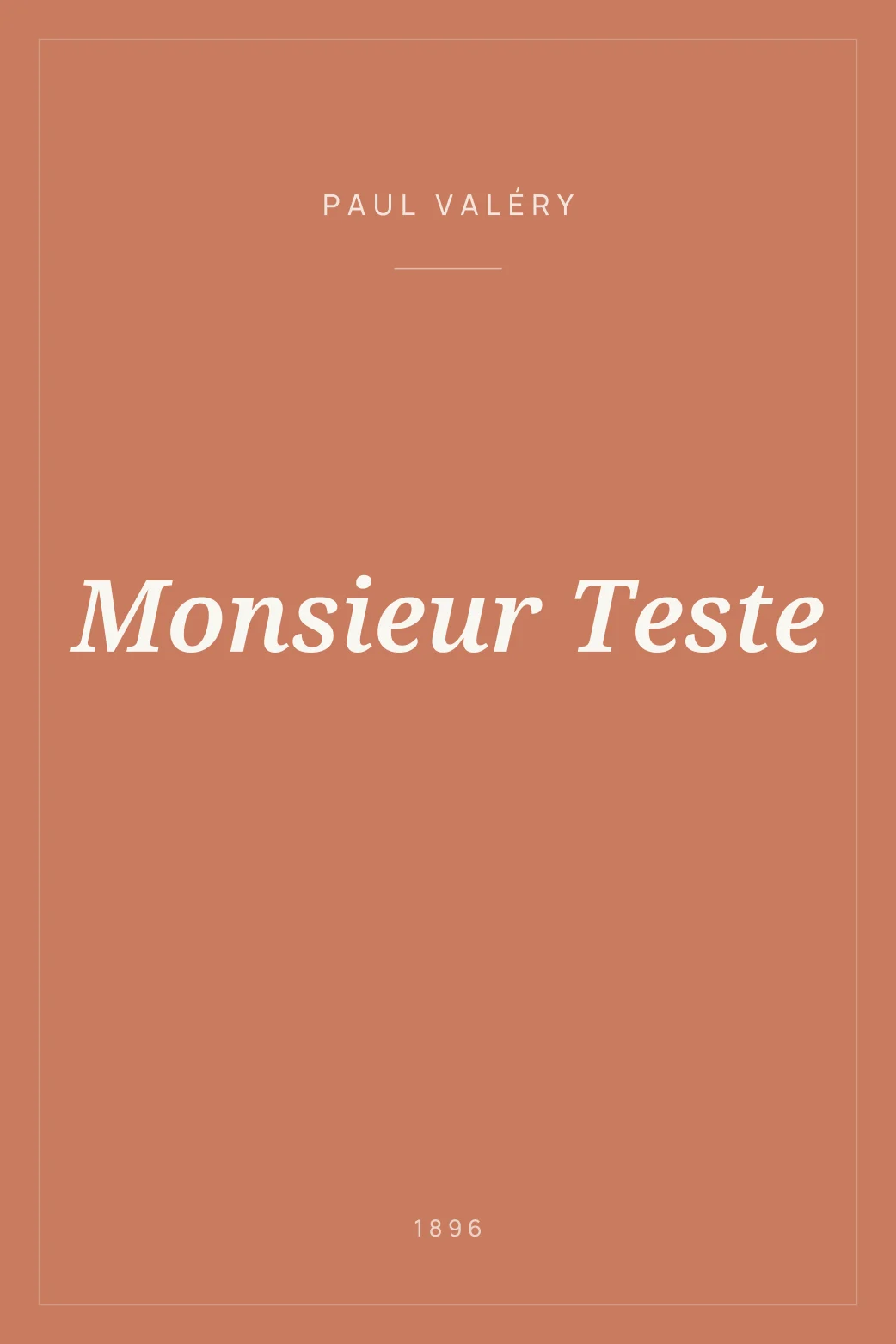 Portada de Monsieur Teste