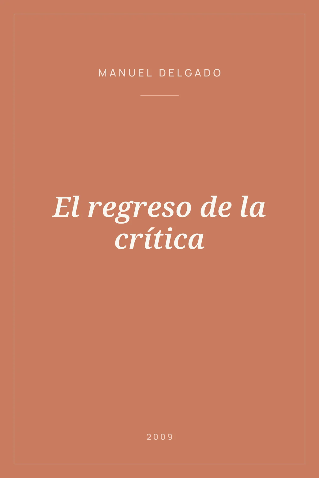 Portada de El regreso de la crítica