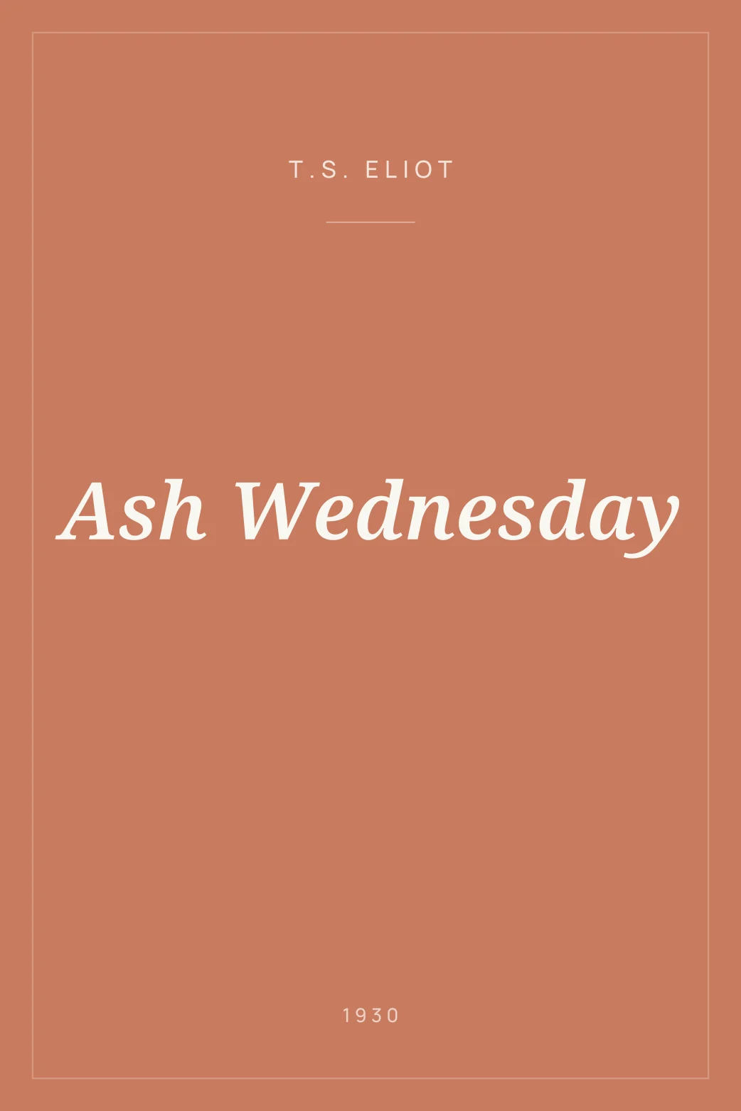 Portada de Ash Wednesday