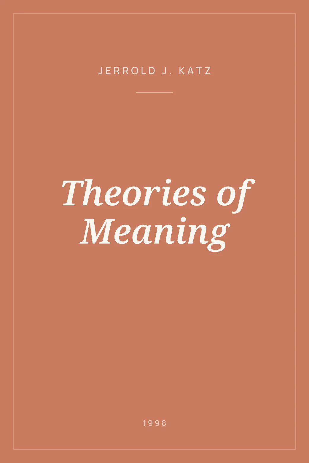 Portada de Theories of Meaning