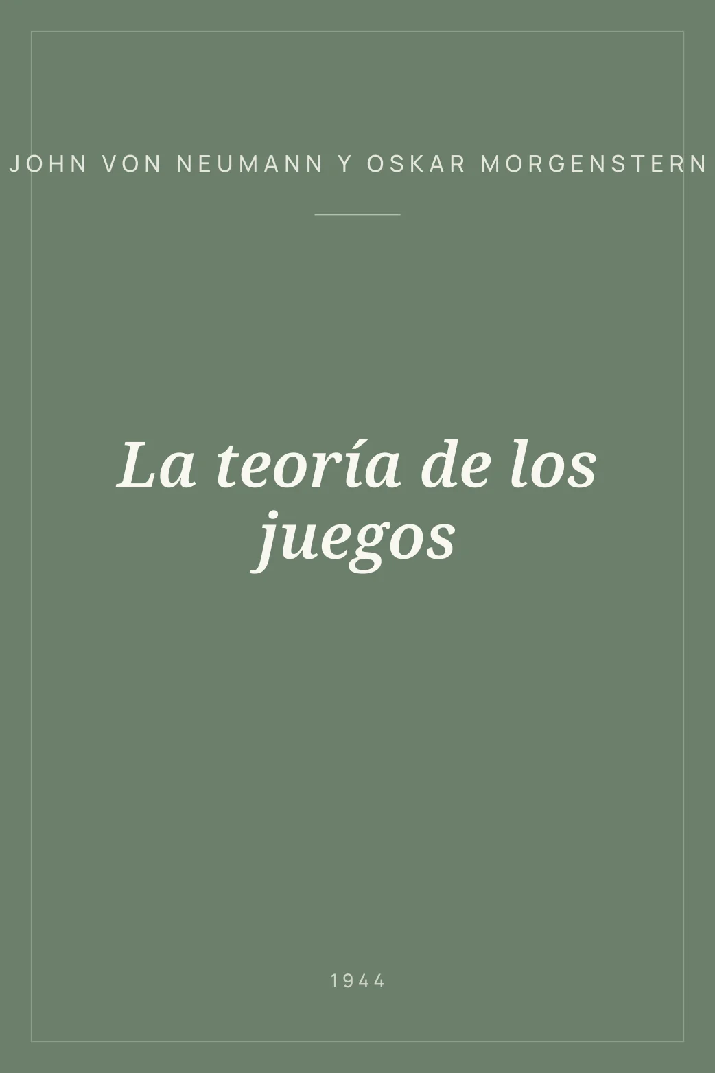 Portada de La teoría de los juegos