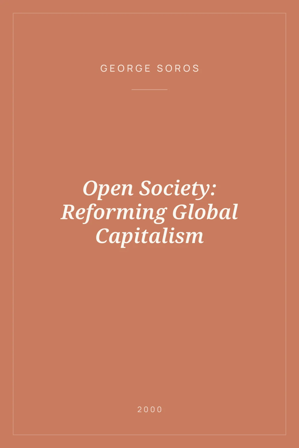 Portada de Open Society: Reforming Global Capitalism