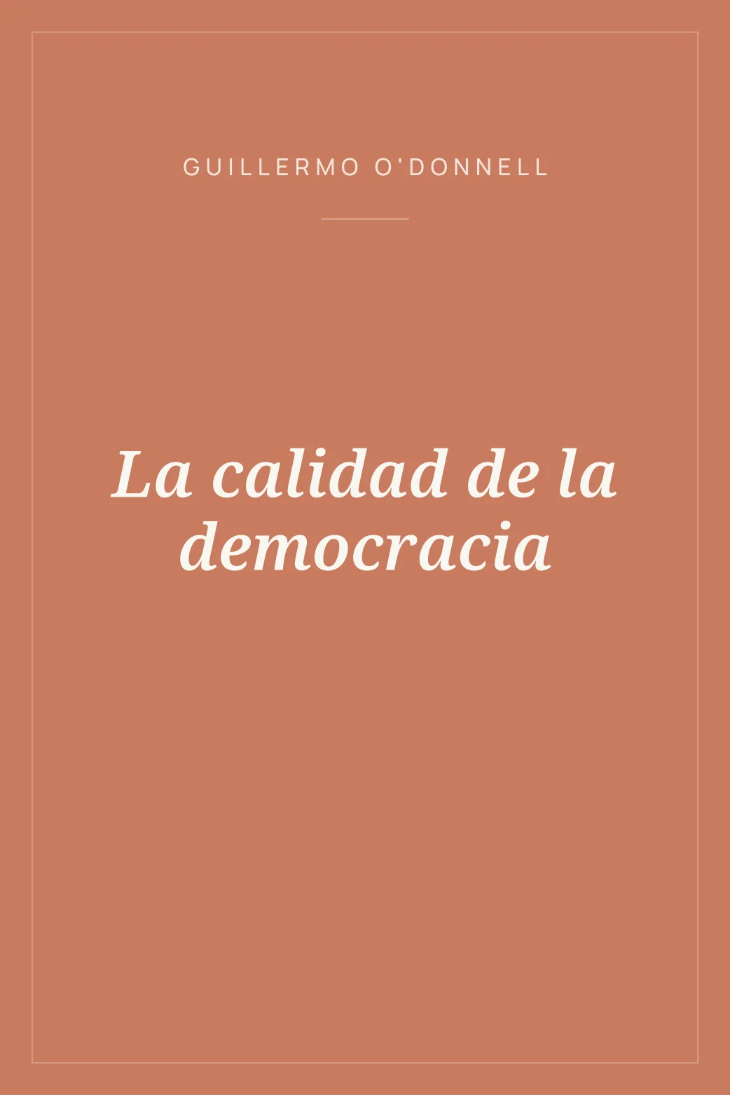 Portada de La calidad de la democracia