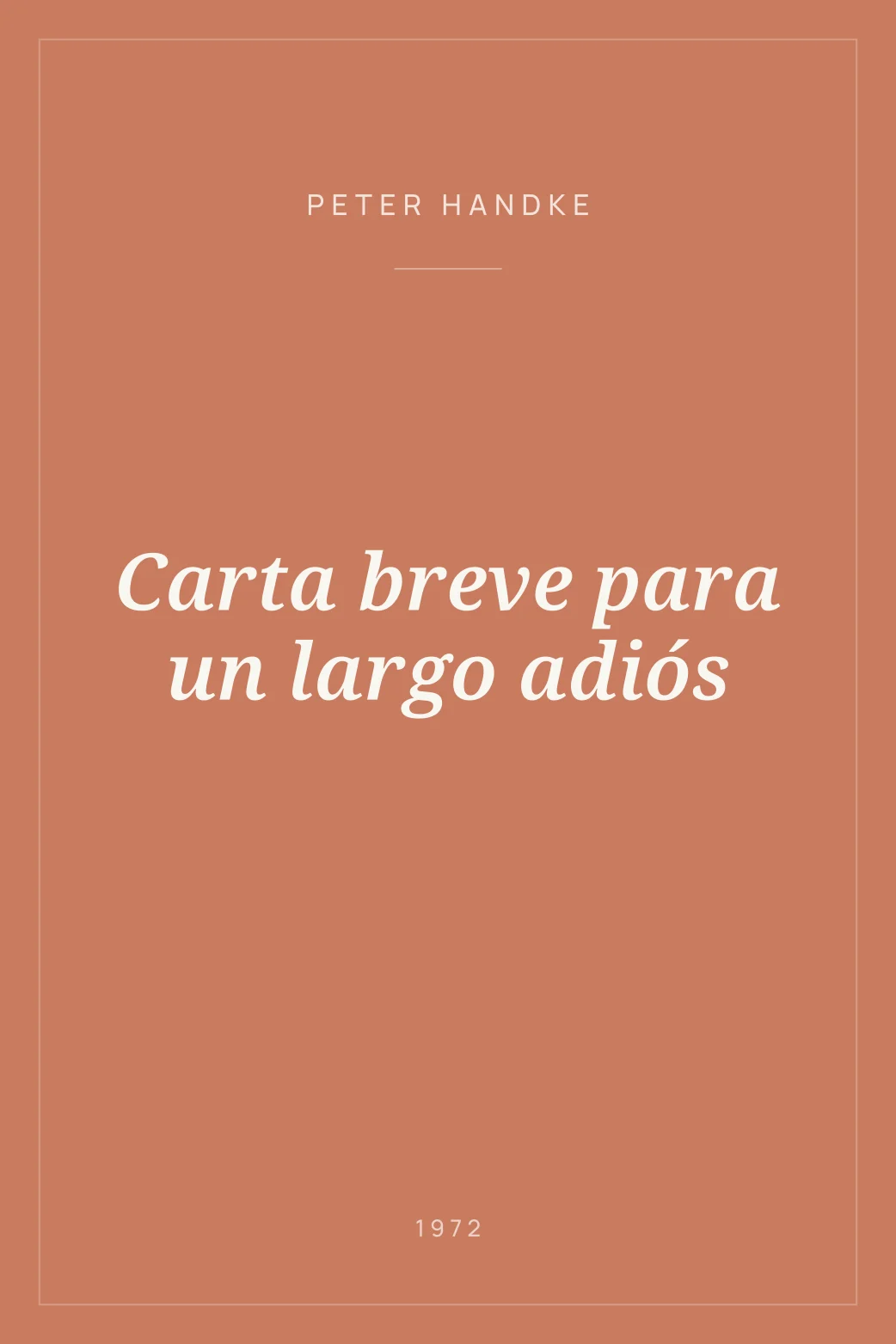 Portada de Carta breve para un largo adiós