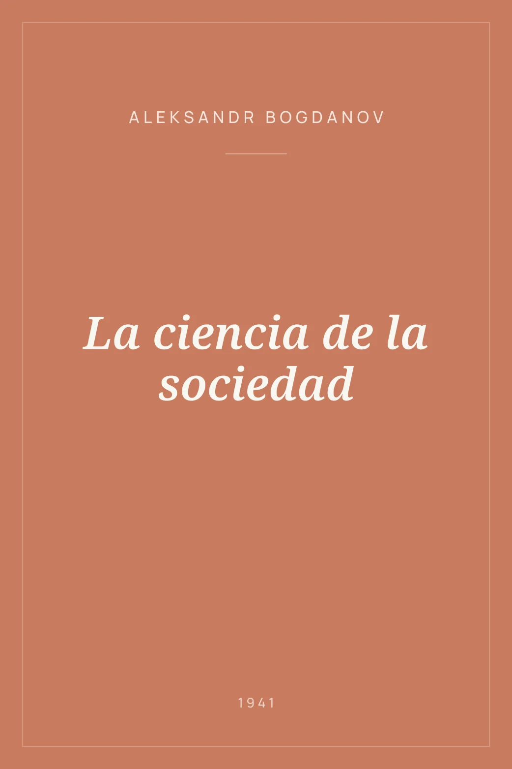 Portada de La ciencia de la sociedad