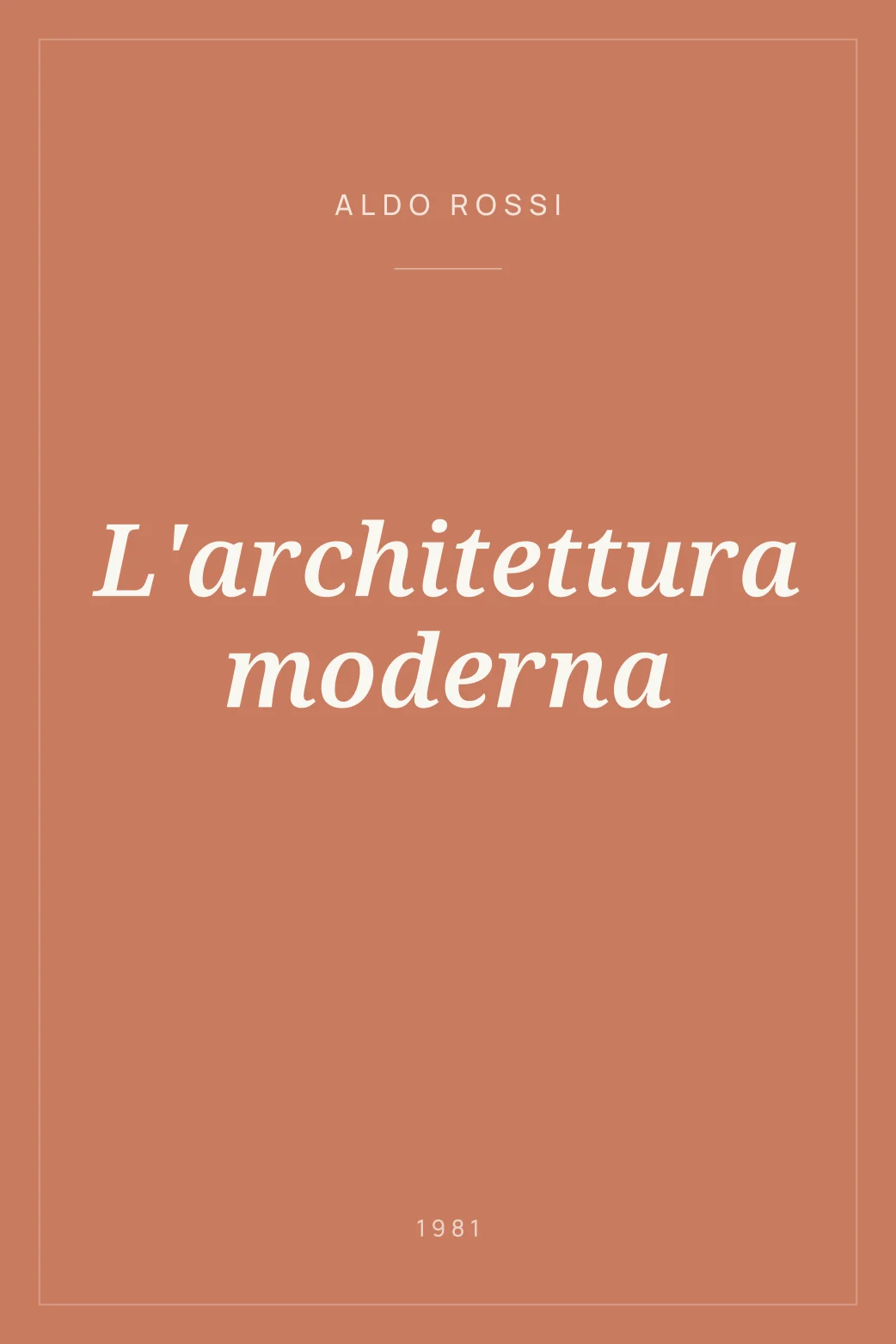 Portada de L'architettura moderna