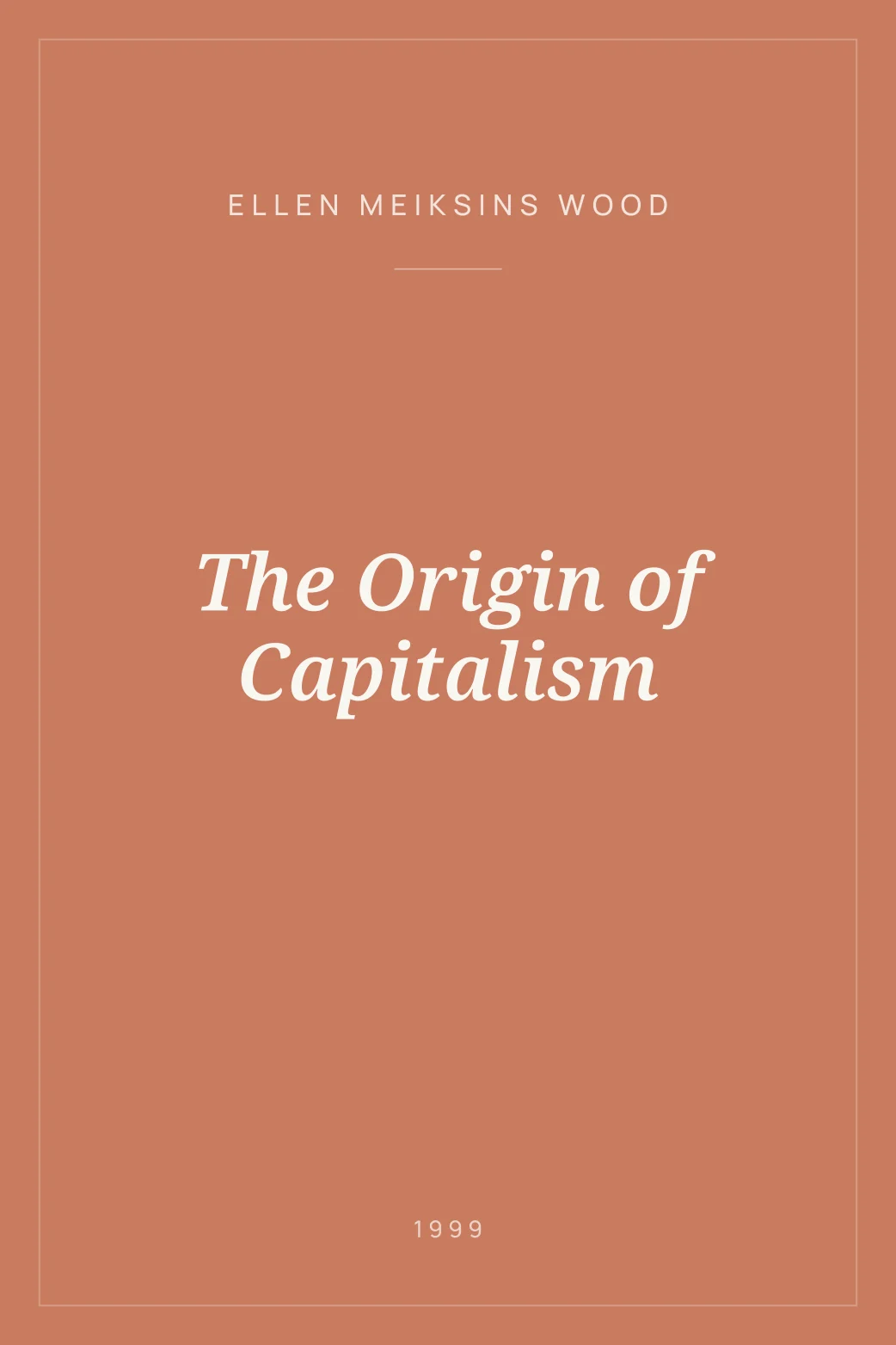 Portada de The Origin of Capitalism
