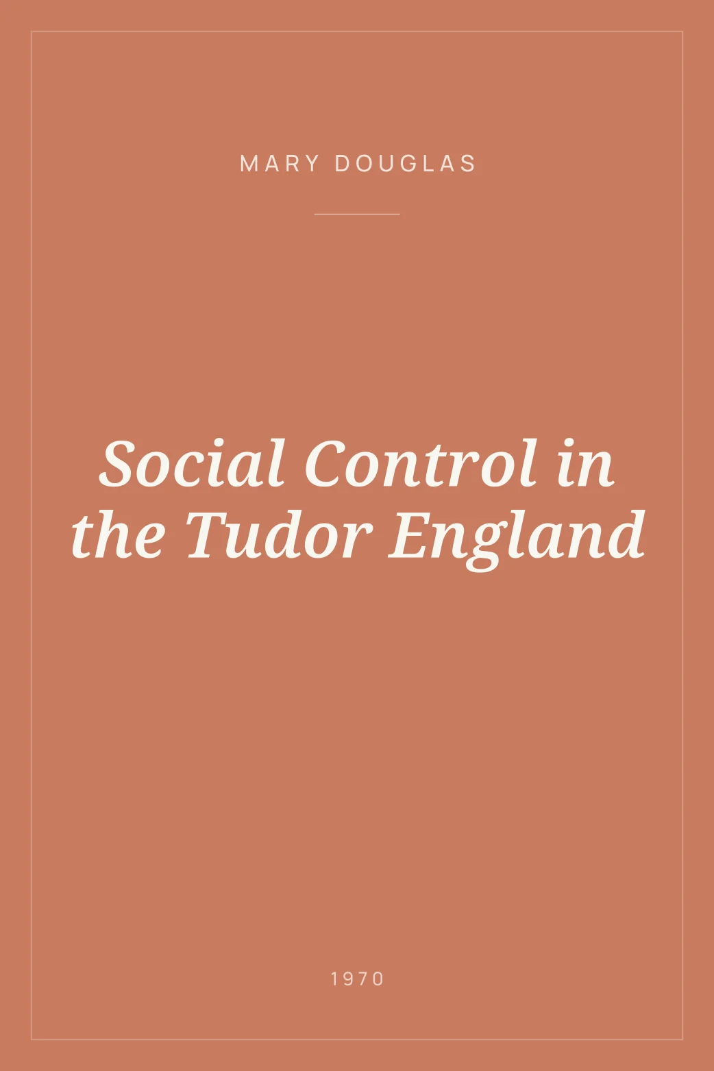 Portada de Social Control in the Tudor England
