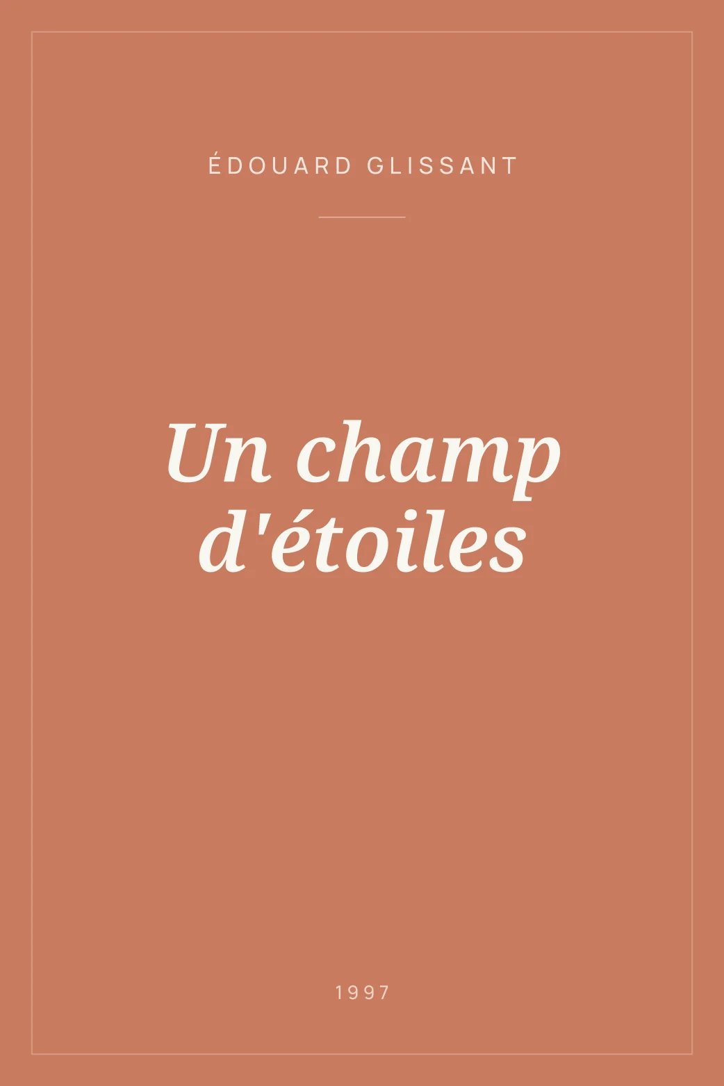 Portada de Un champ d'étoiles