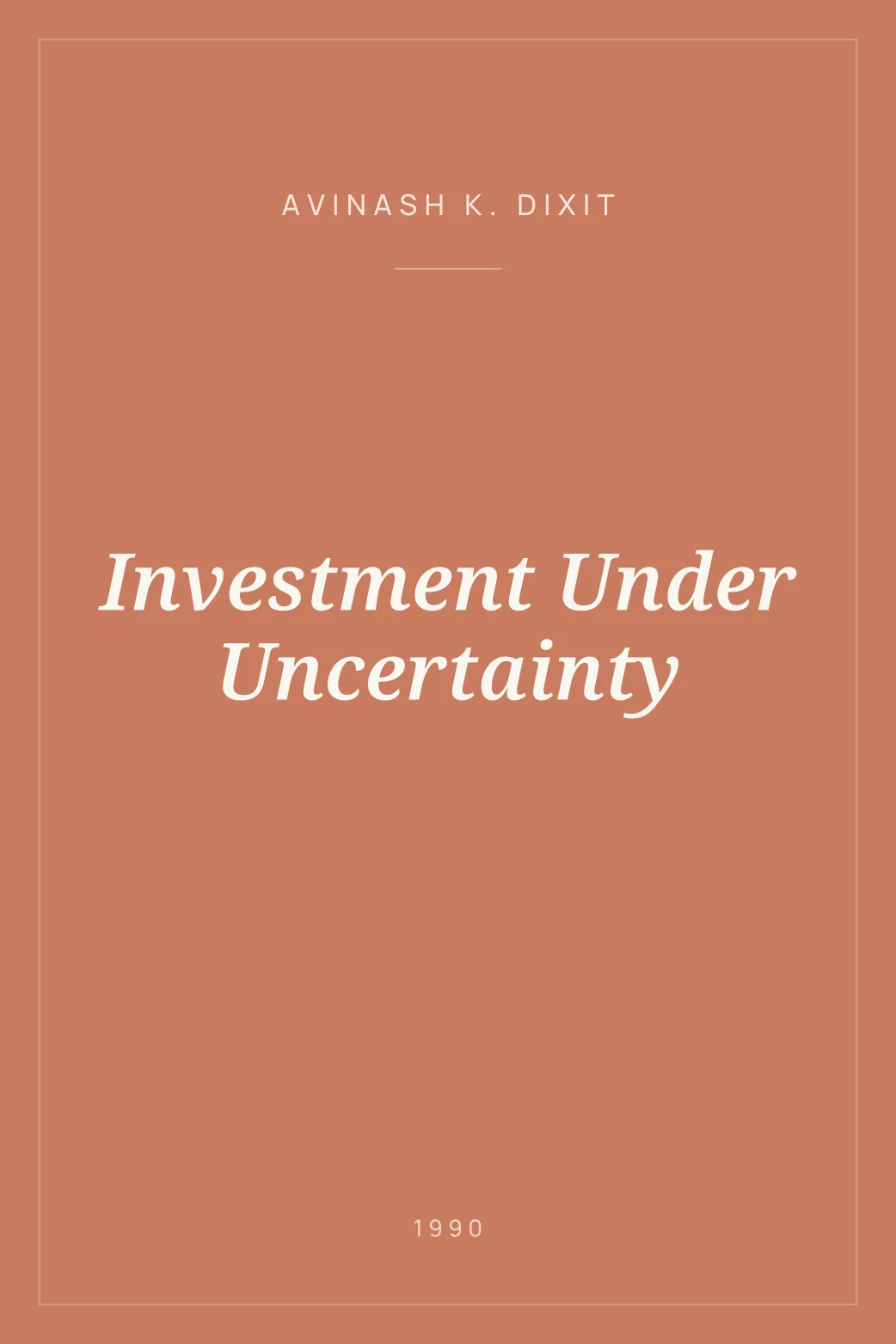 Portada de Investment Under Uncertainty
