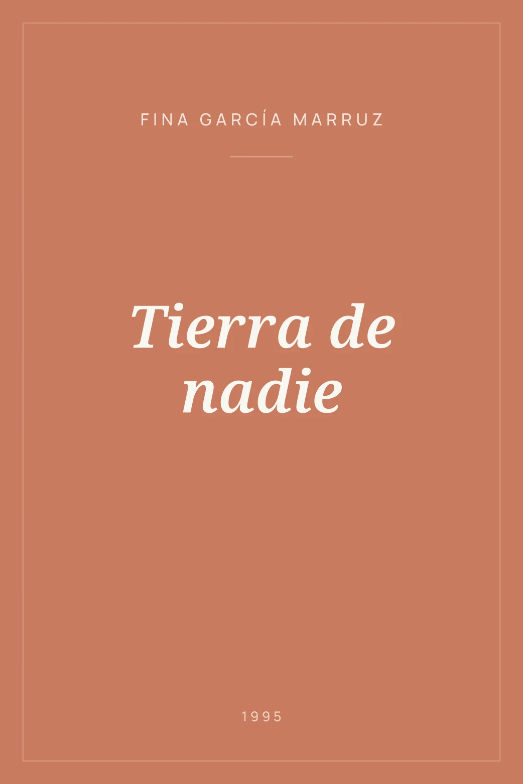 Portada de Tierra de nadie