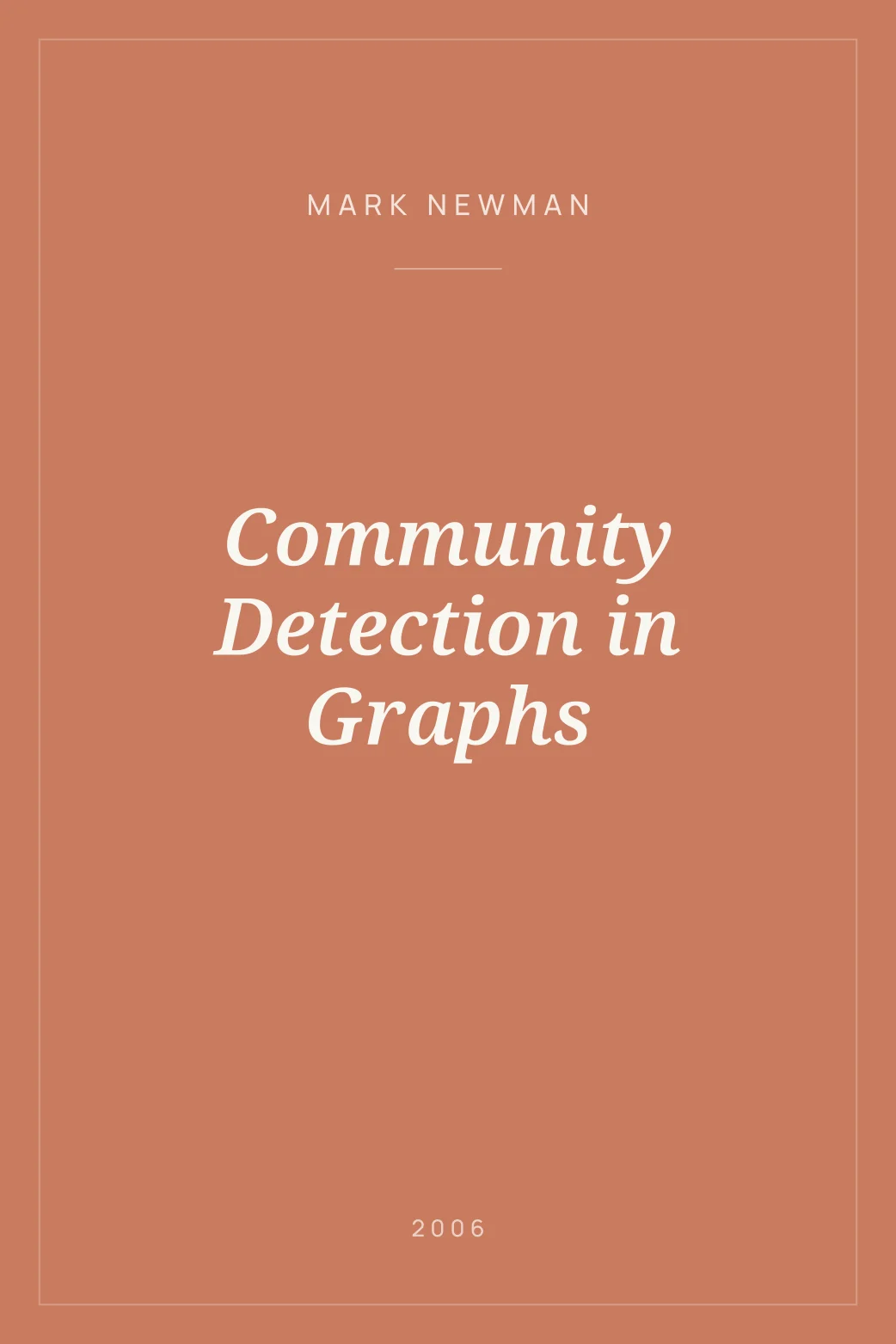 Portada de Community Detection in Graphs