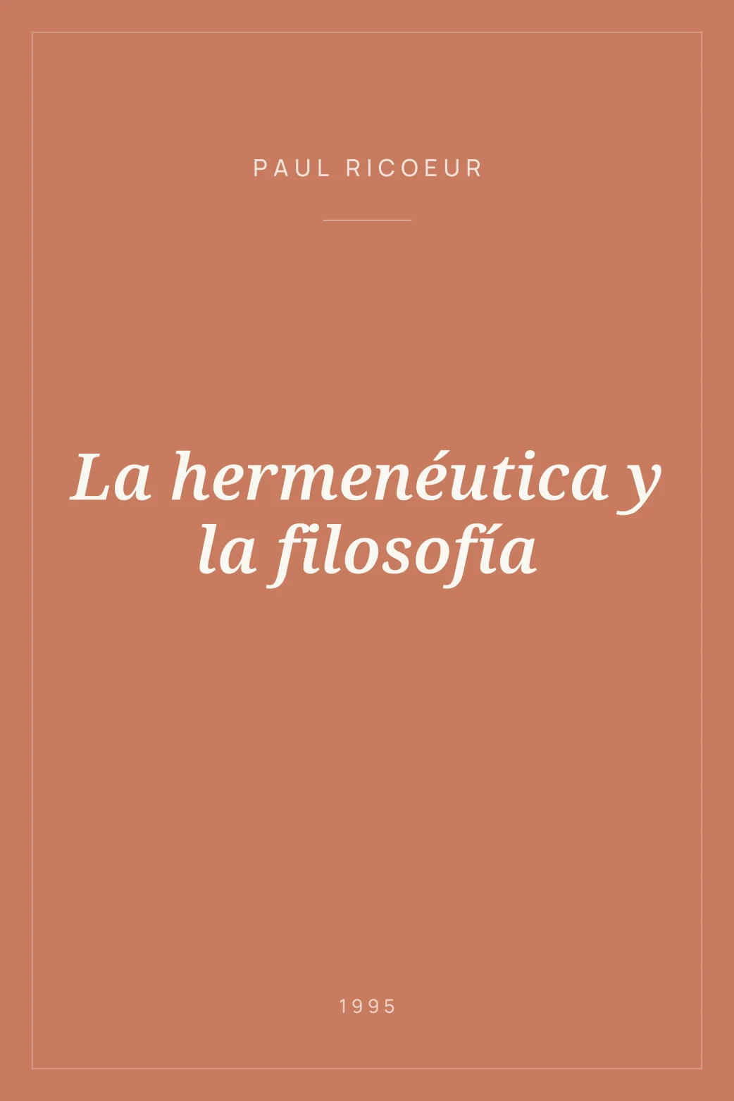 Portada de La hermenéutica y la filosofía