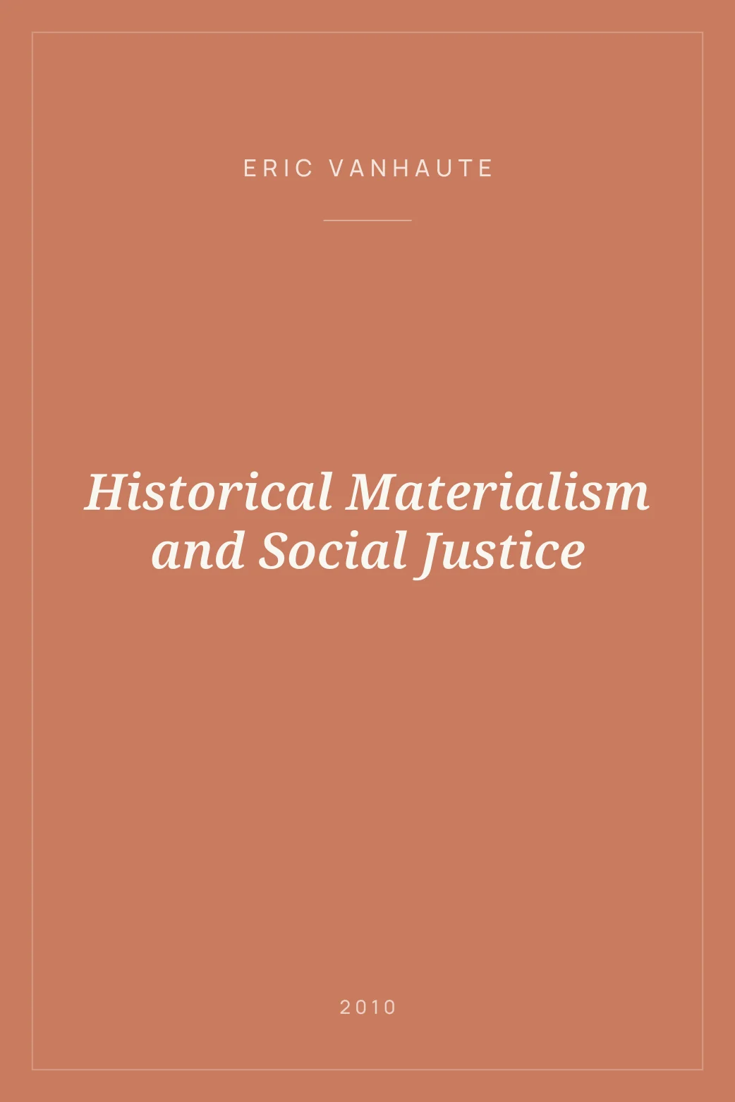 Portada de Historical Materialism and Social Justice