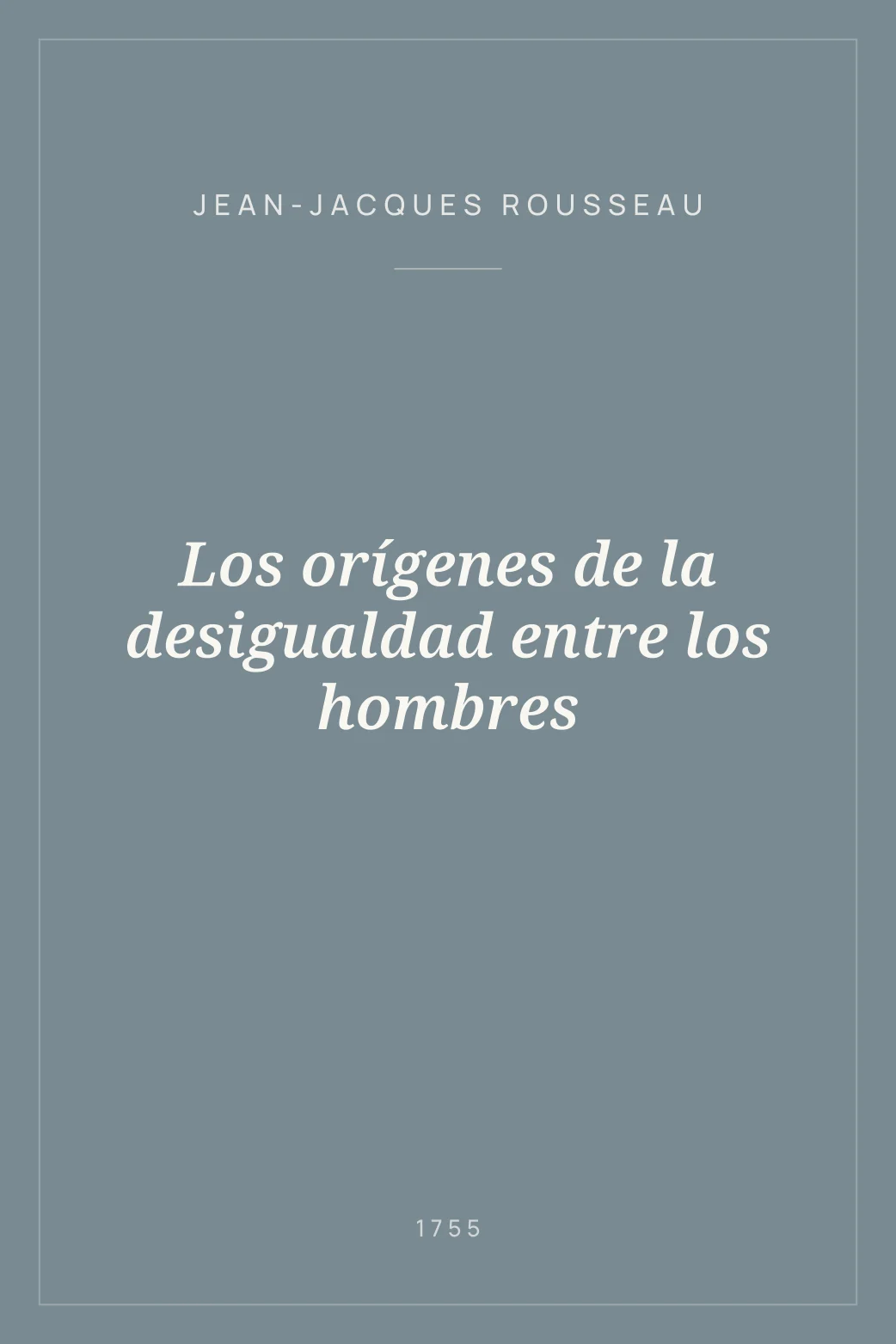 Portada de Los orígenes de la desigualdad entre los hombres