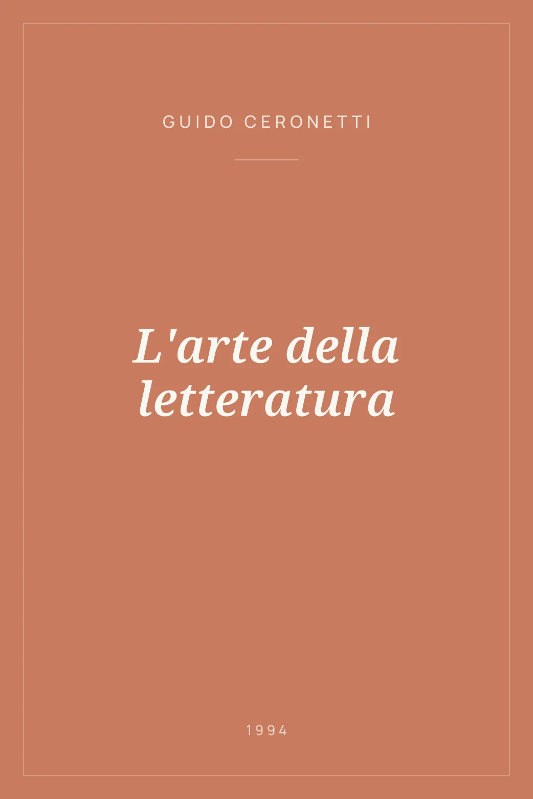 Portada de L'arte della letteratura