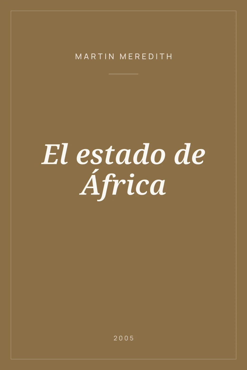 Portada de El estado de África