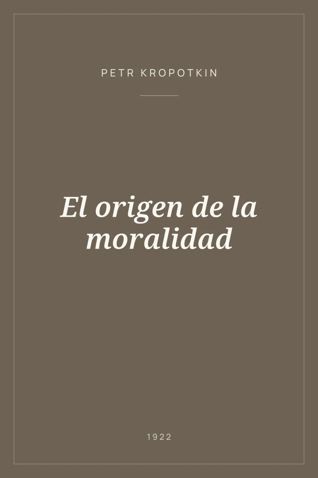 Portada de El origen de la moralidad