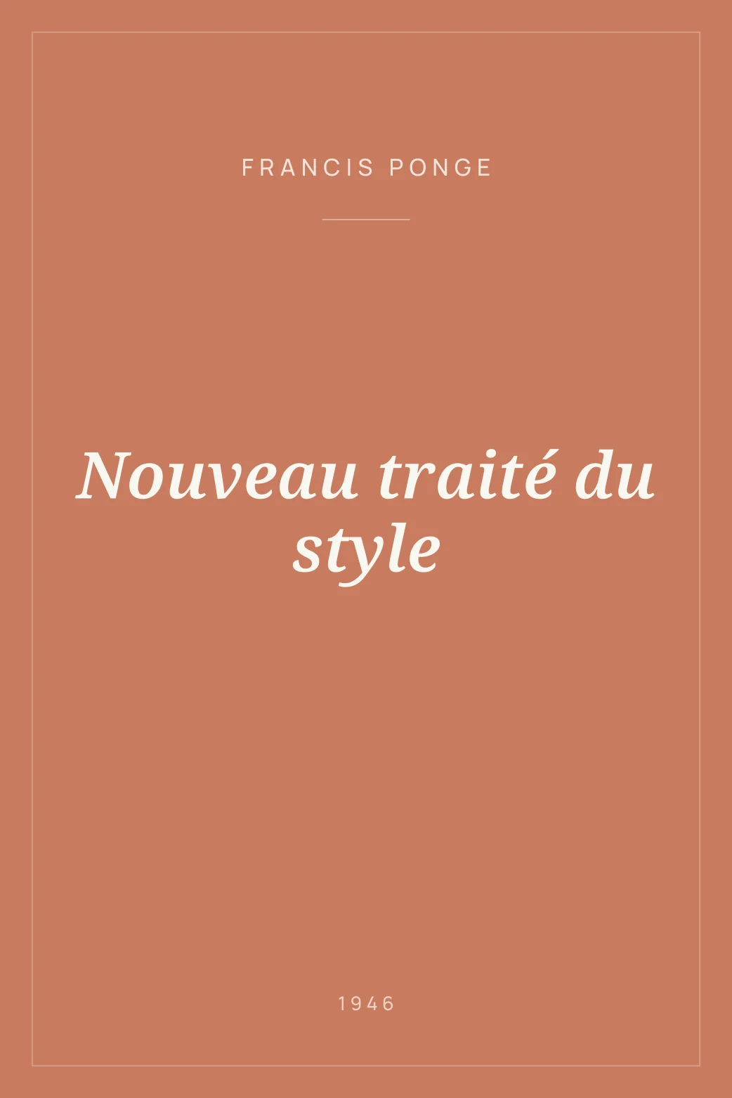 Portada de Nouveau traité du style
