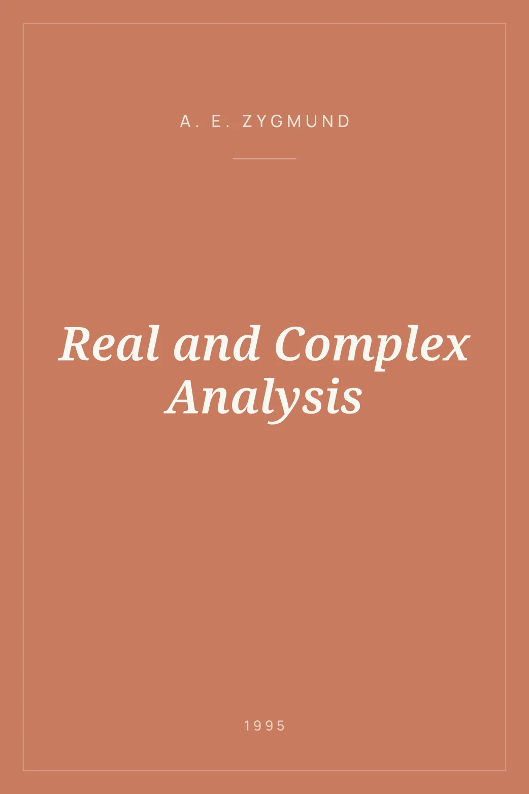 Portada de Real and Complex Analysis