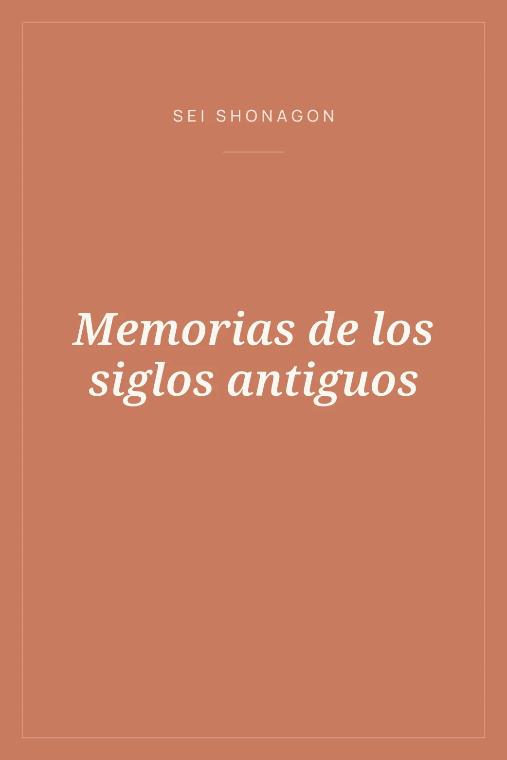 Portada de Memorias de los siglos antiguos