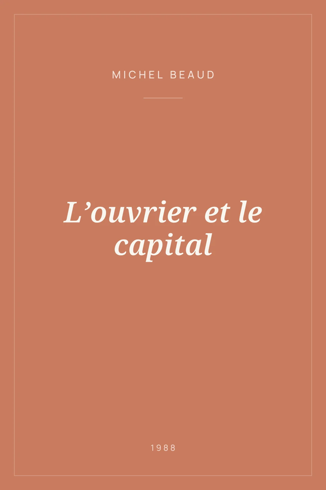 Portada de L’ouvrier et le capital