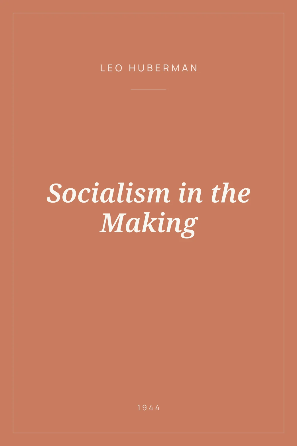 Portada de Socialism in the Making