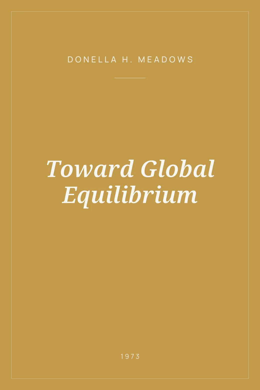 Portada de Toward Global Equilibrium