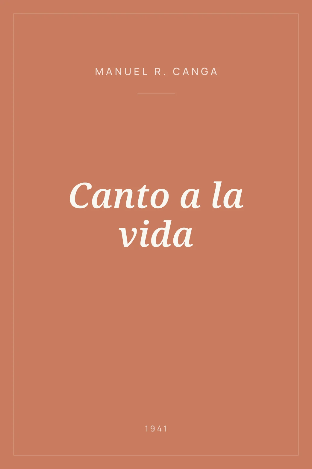 Portada de Canto a la vida