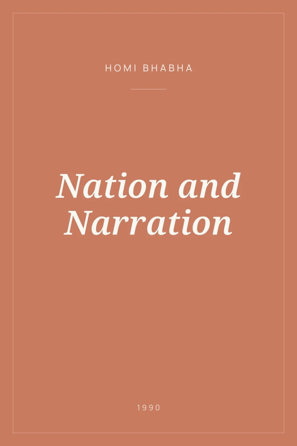 Portada de Nation and Narration