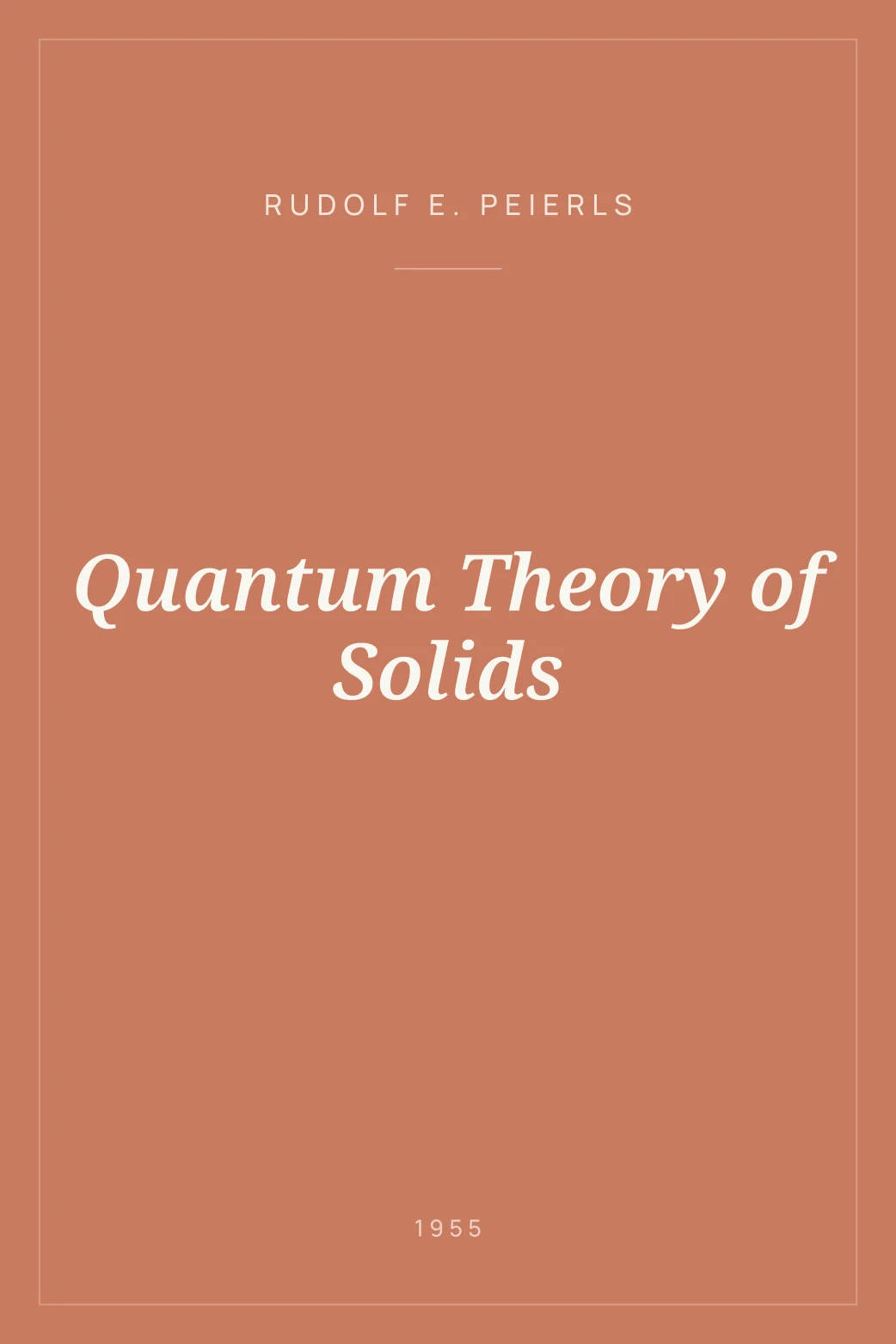 Portada de Quantum Theory of Solids
