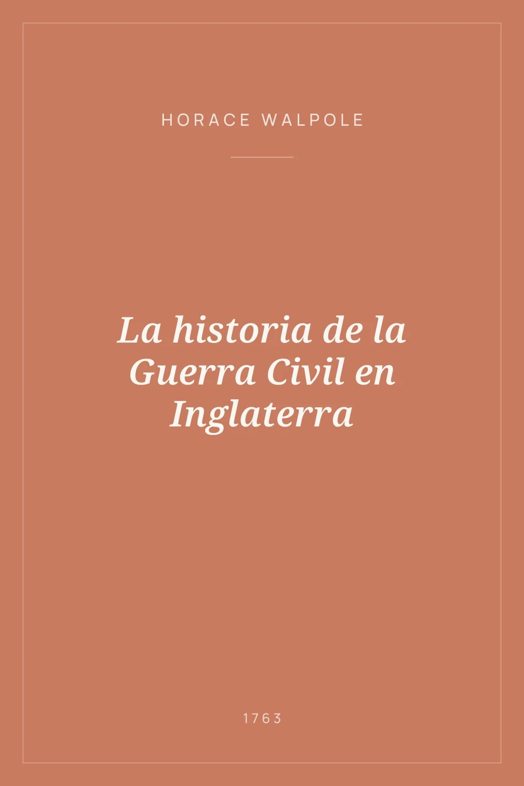 Portada de La historia de la Guerra Civil en Inglaterra