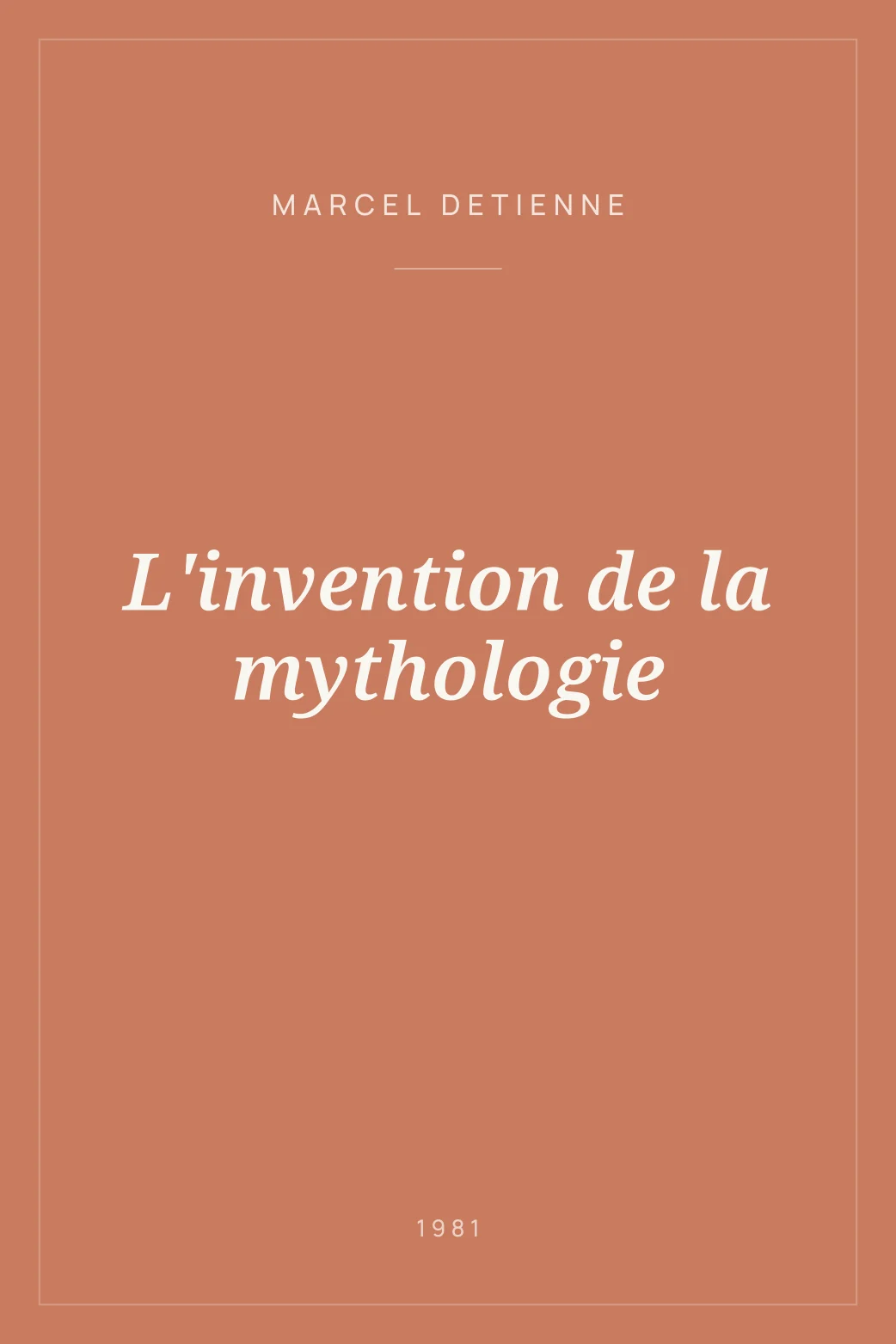 Portada de L'invention de la mythologie