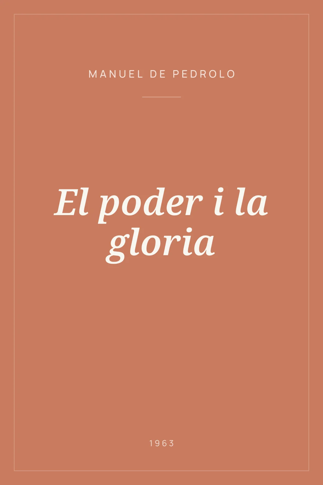 Portada de El poder i la gloria