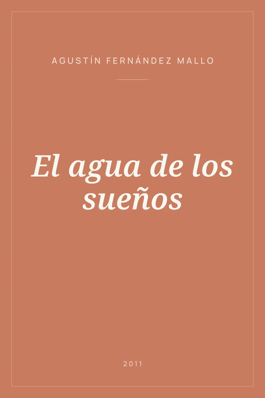Portada de El agua de los sueños