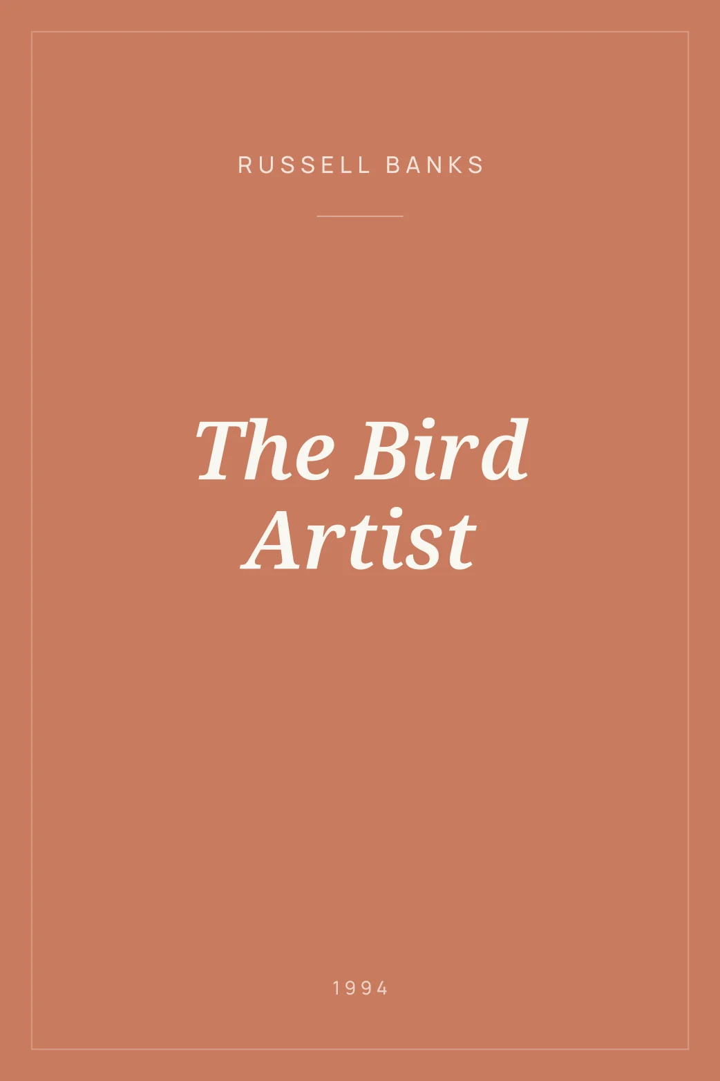 Portada de The Bird Artist
