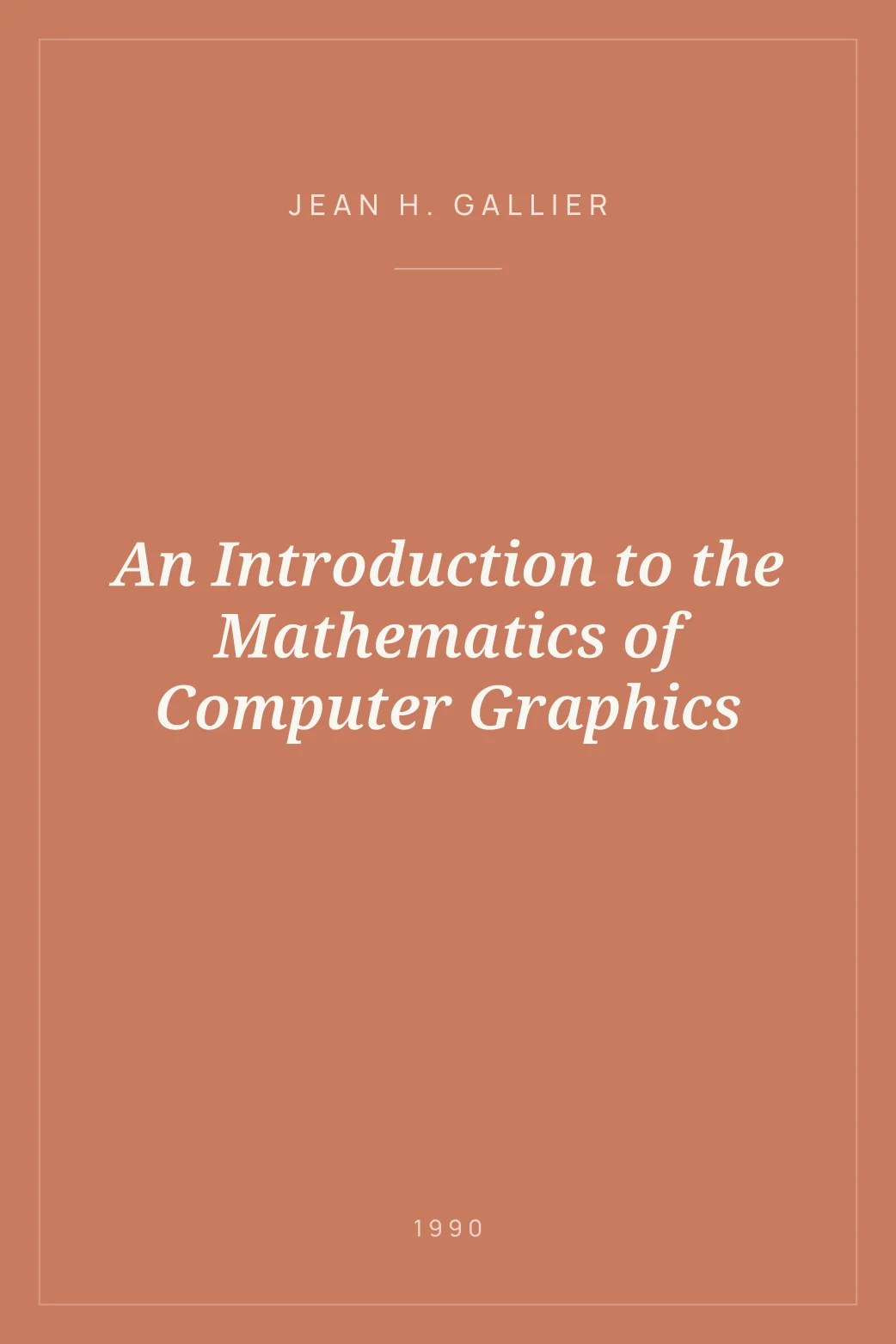 Portada de An Introduction to the Mathematics of Computer Graphics