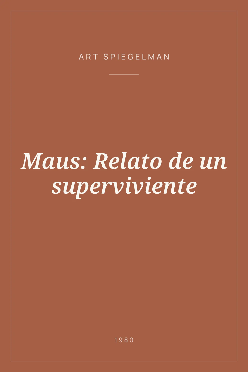 Portada de Maus: Relato de un superviviente