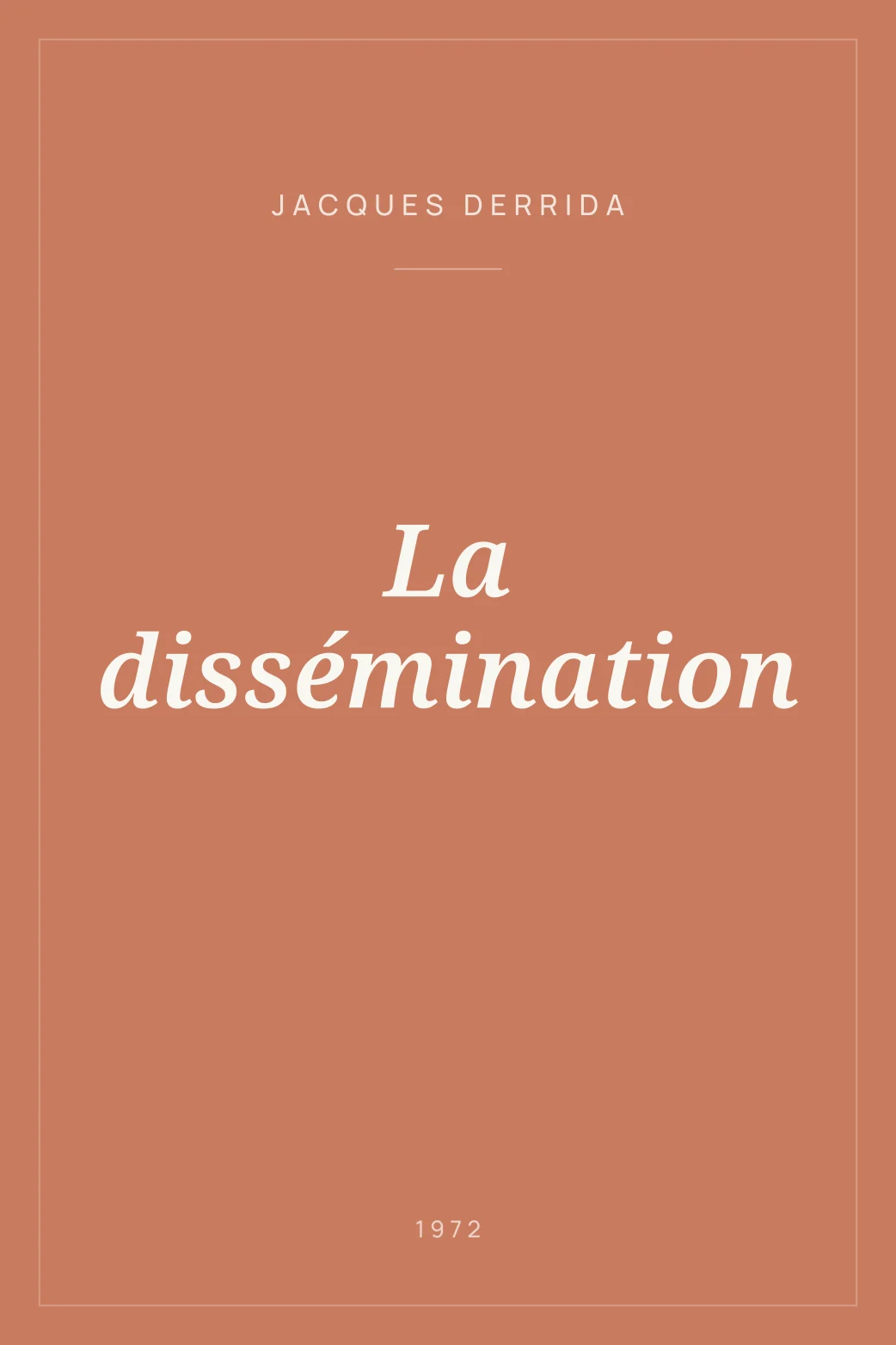 Portada de La dissémination