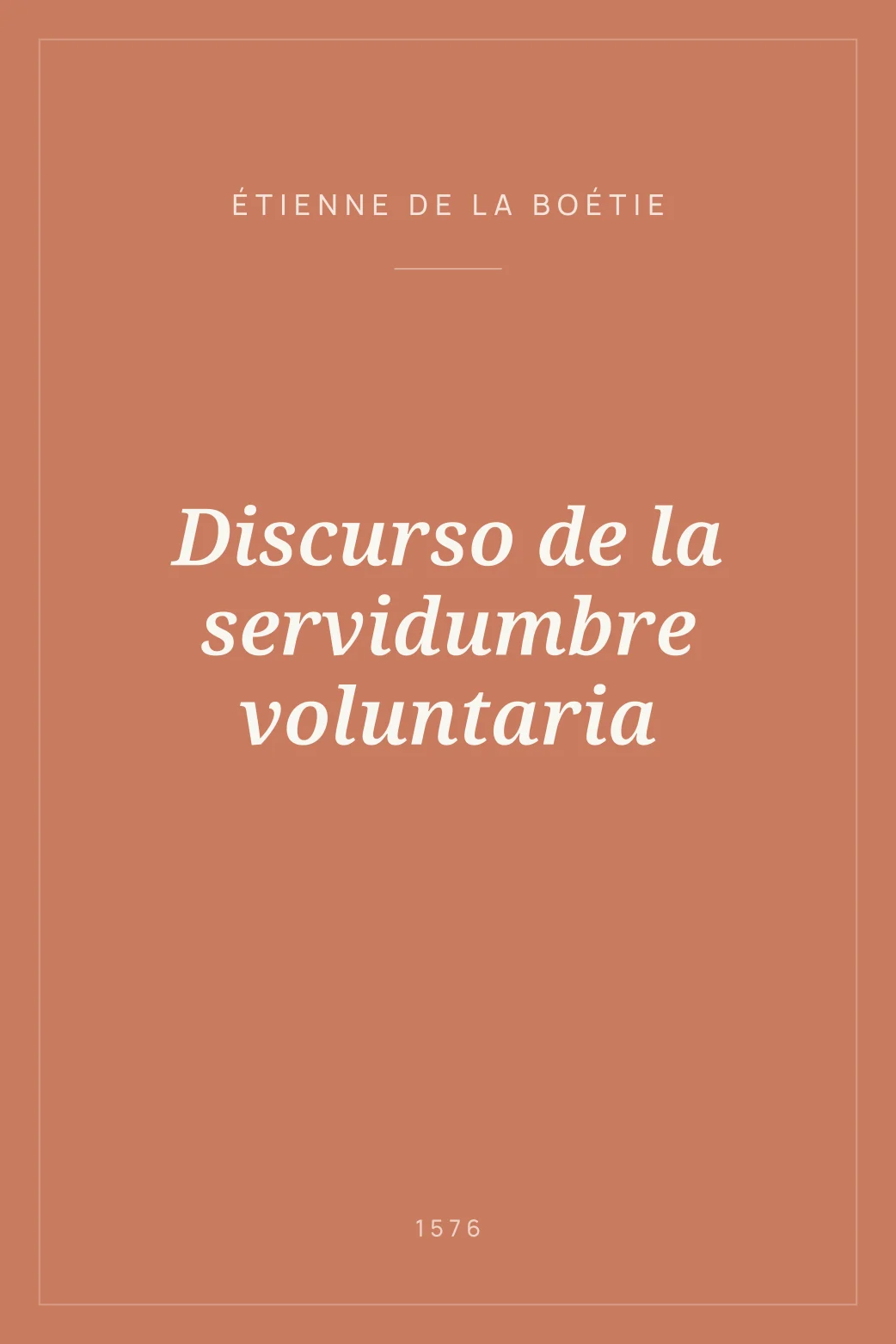 Portada de Discurso de la servidumbre voluntaria