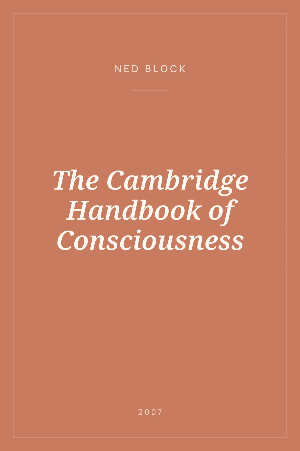 Portada de The Cambridge Handbook of Consciousness