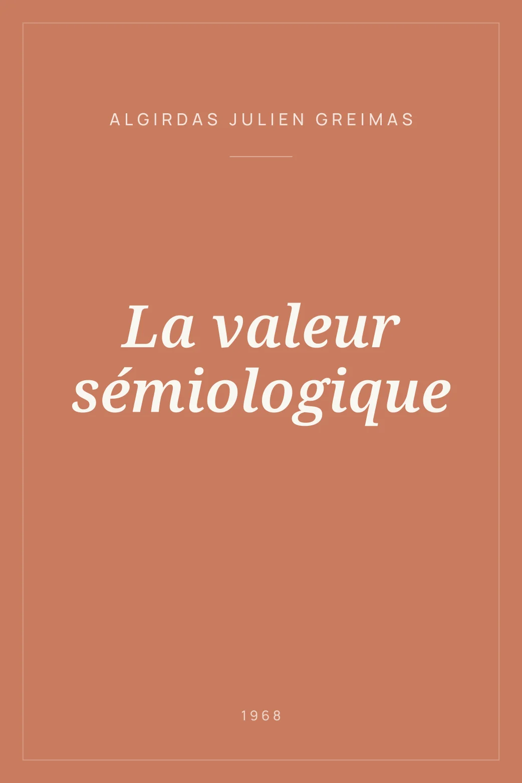 Portada de La valeur sémiologique