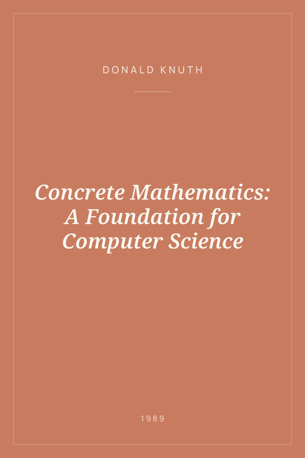 Portada de Concrete Mathematics: A Foundation for Computer Science