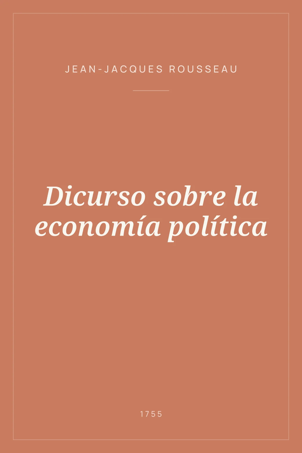 Portada de Dicurso sobre la economía política