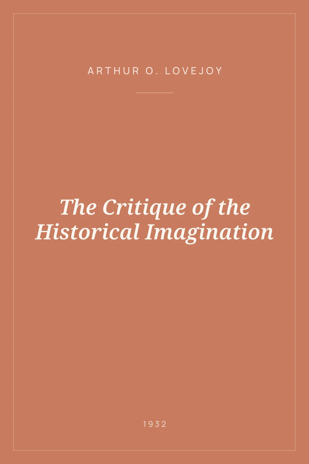 Portada de The Critique of the Historical Imagination
